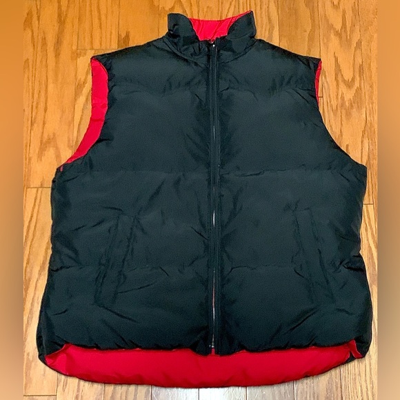 Women’s Large Black/Red Reversible Lauren Ralph Lauren Down Puffer Vest - Picture 1 of 16